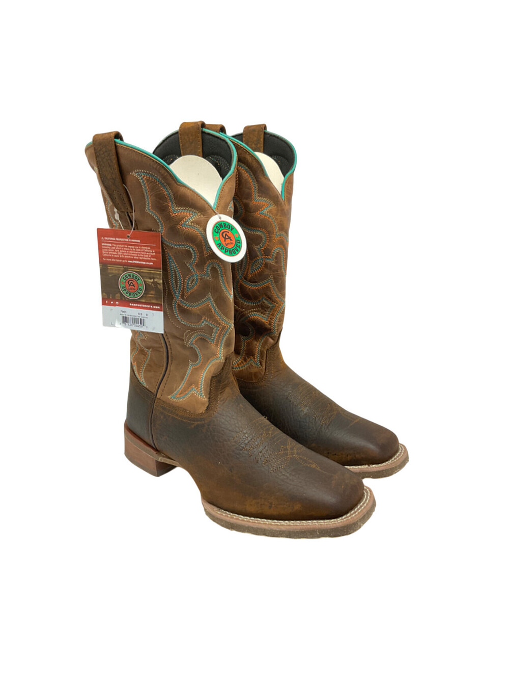 Laredo Men's 13" Pull-On Oldie Square Toe Cowboy Boots 7961 Brown/Tan Size 11.5D